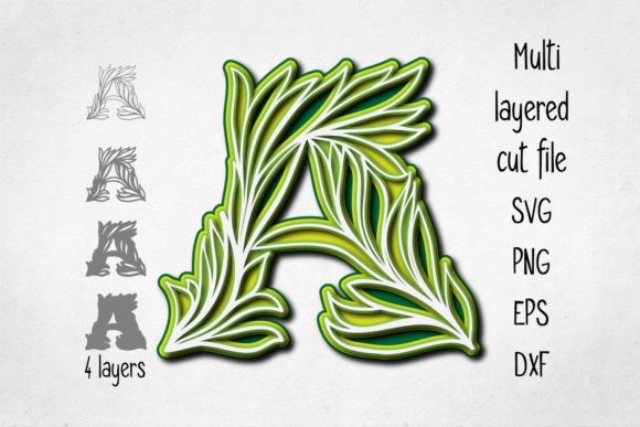 3D Alphabet Layered Letter a for Creative Projects