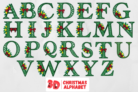 3D Christmas Alphabet SVG Bundle for Holiday Creations