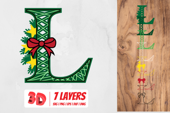 3D Christmas Letter L: Premium Design Asset for Holiday Projects