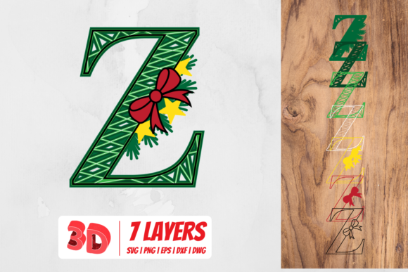 3D Christmas Letter Z
