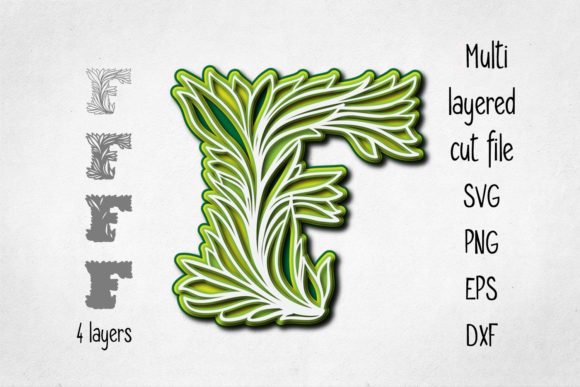 3D Layered Alphabet Letter F: A Versatile Design for Creative Projects