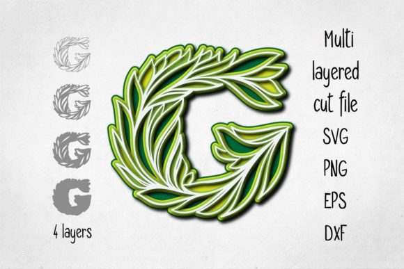 3D Layered Alphabet Letter G for Creative Projects