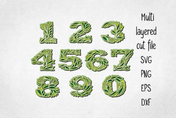 3D Layered Numbers 0-9