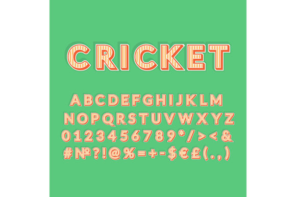 Cricket Vintage 3d Vector Alphabet Set: Bringing Retro Bold Energy to Your Next Project
