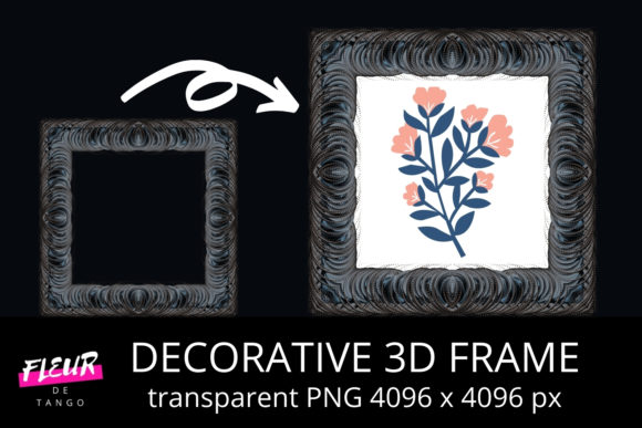 Decorative 3D Square Frame Clipart V.32
