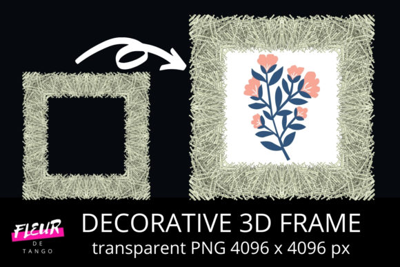 Decorative 3D Square Frame Clipart V.42: A Functional Asset for Modern Design