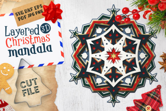 Layered 3D Christmas Mandala SVG Cut: Transforming Digital Files into Tangible Art