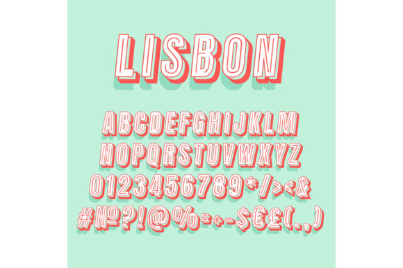 Lisbon Vintage 3d Vector Alphabet Set