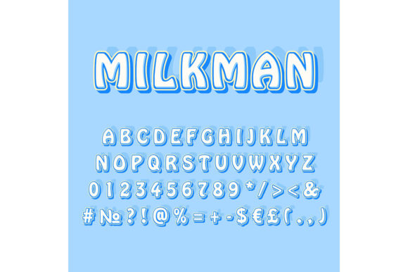 Milkman Vintage 3d Vector Alphabet Set