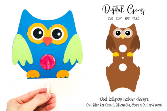 Owl Lollipop Holder Design: A Charming Digital Craft Project
