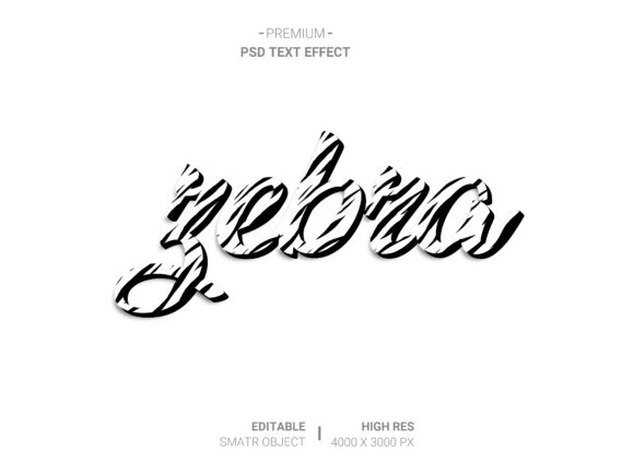 Zebra 3D Text Effect: Realistic Design Presentation